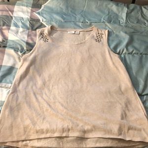 Tan Sleeveless Gem Shirt